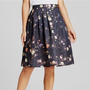 Jealous Tomato Floral Navy Midi Skirt Size Medium